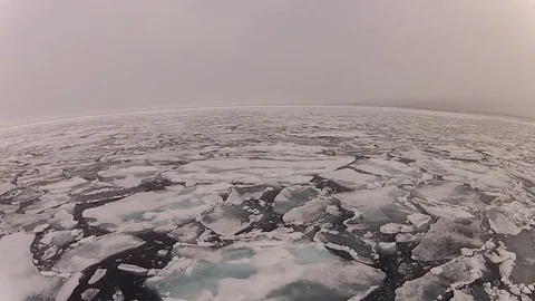 Travel In the ice , Arctic Stock Footage 77129063