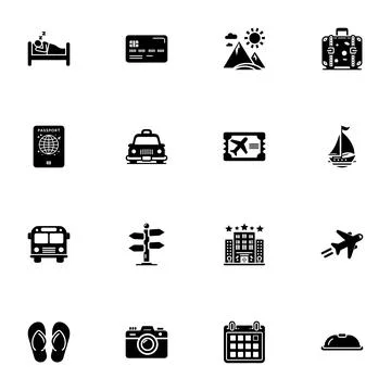 Travel icon - Expand to any size - Change to any colour. Perfect Flat Vector  Illustrazione stock