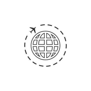 Travel icon flat Stock Illustration