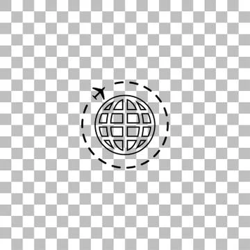 Travel icon flat Illustrazione stock