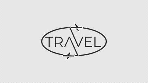 Travel icon with plane box. alpha channel Vídeo Stock 342423198