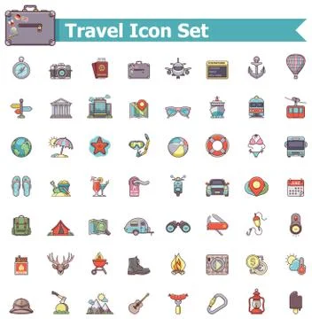 Travel icon set Stock Illustration
