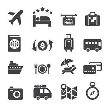 Travel icon set Illustrazione stock