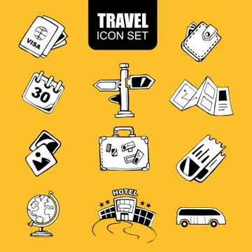 Travel icon set Stock Illustration