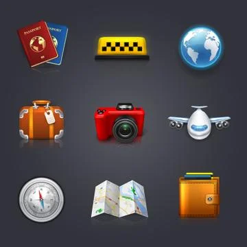 Travel icon set Stock Illustration