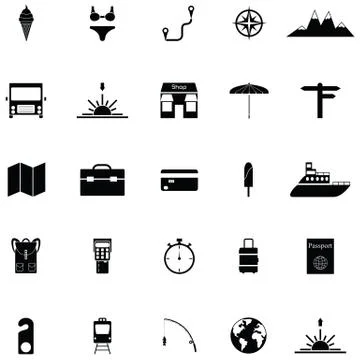 Travel icon set Illustrazione stock