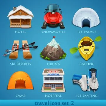 Travel icon set Stock Illustration