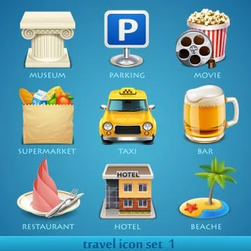 Travel icon set Illustrazione stock