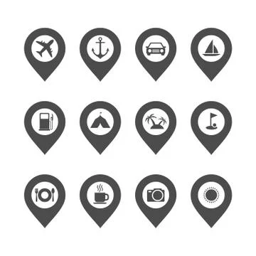 Travel Icon Set Vector Template Illustration Design. Vector EPS 10. Illustrazione stock