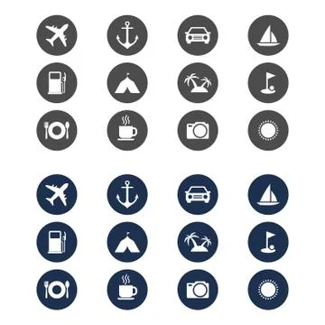 Travel Icon Set Vector Template Illustration Design. Vector EPS 10. Stock Illustration