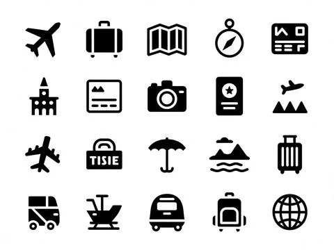 Travel icon set for web vector illustration Stock Illustration