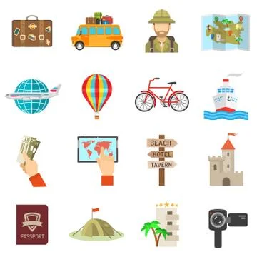Travel Icons Flat Stockillustratie