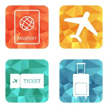 Travel icons flat vector Illustrazione stock