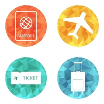 Travel icons flat vector Stock Illustration