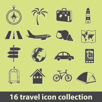 Travel icons Stock Illustration