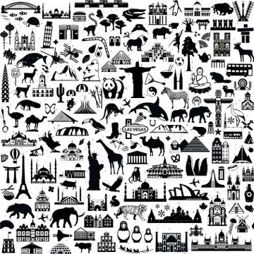 Travel Icons Pattern Stock Illustration