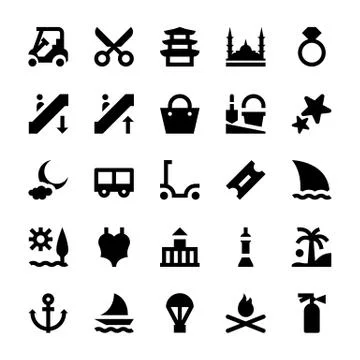 Travel Icons Vector Set Stock Illustration