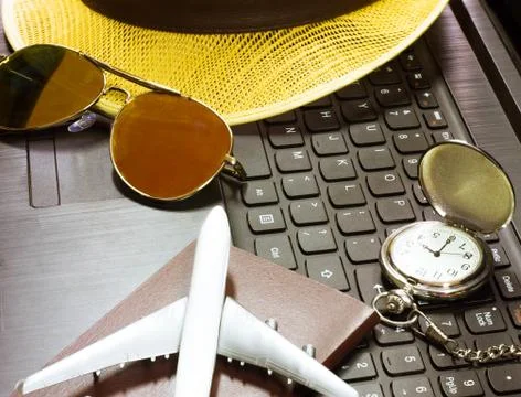 Travel ideas using internet technology. Stock Photos