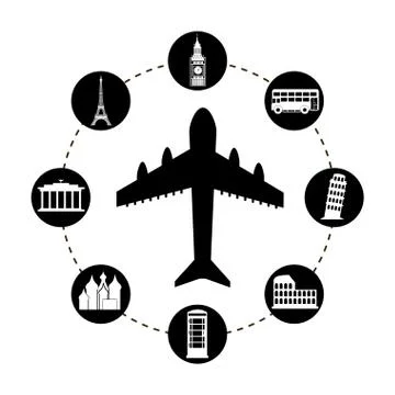 Travel Illustrations, Vector design Stockillustratie