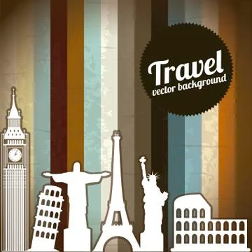 Travel Illustrations, Vector design Ilustração Stock