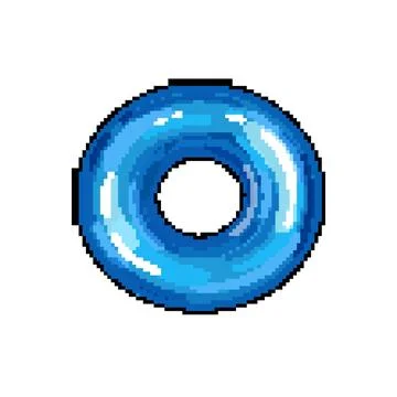 Travel inflatable ring pixel art vector illustration 스톡 일러스트