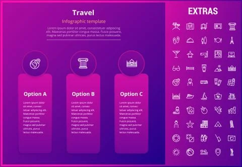 Travel infographic template, elements and icons. Stock Illustration