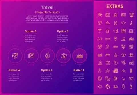 Travel infographic template, elements and icons. Stockillustratie