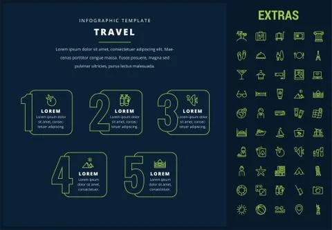 Travel infographic template, elements and icons. Stock Illustration