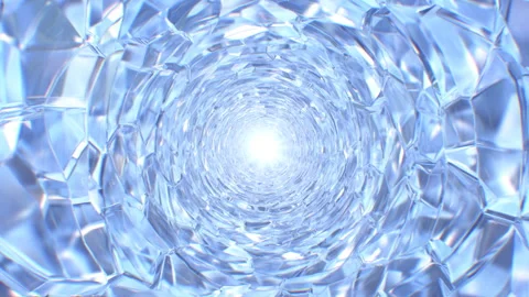 Travel Inside An Immersive Shiny Pristine Glass Crystal Light Tunnel Vidéo 242516285