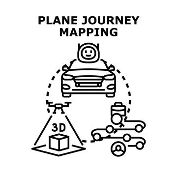 Travel journey mapping concept developing autonomous transportation 스톡 일러스트