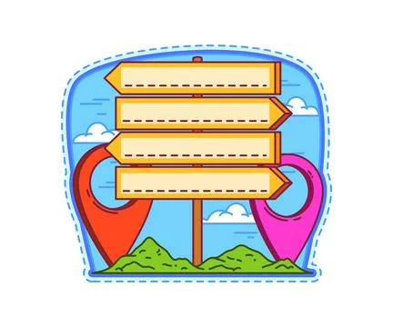 Travel kids memo note frame with signpost Stock Illustration