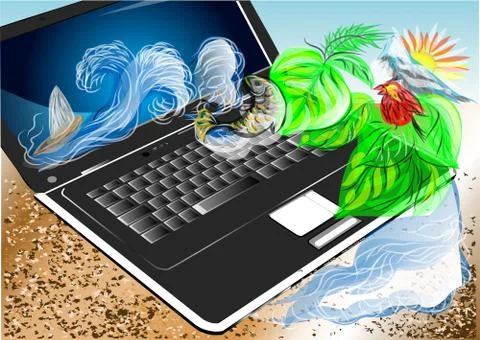 Travel on line Stock Illustration