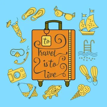 To travel is  live. Stock Illustration