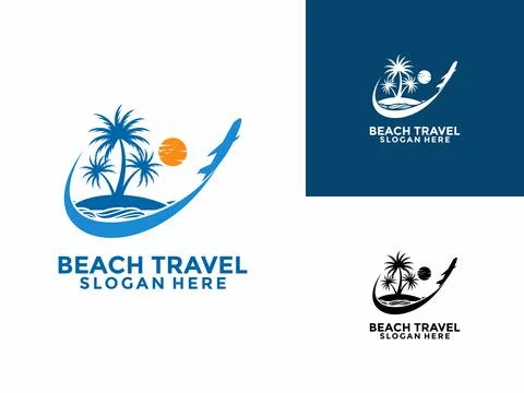 Travel Logo Icon Design Vector, Travel Beach logo design template Stockillustratie