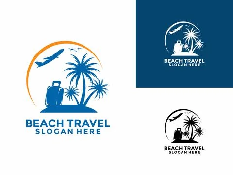 Travel Logo Icon Design Vector, Travel Beach logo design template Stock-Illustration