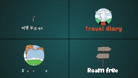 Travel Loop Titles And Icons for After Effects 스톡 After Effects