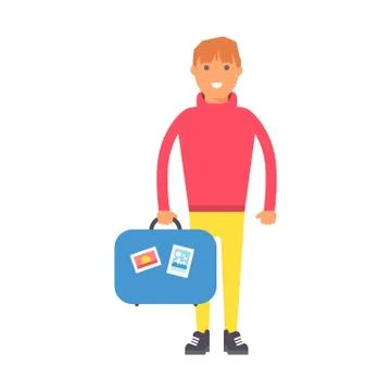 Travel man vector illustration Stock Illustration