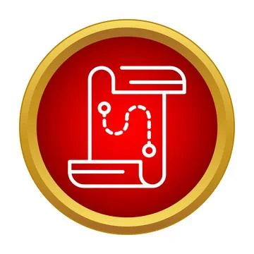 Travel map icon showing navigation direction path Stock Illustration