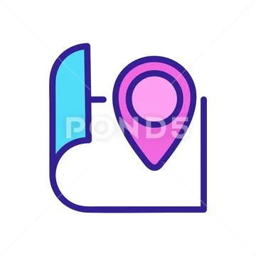 Travel map icon vector. Isolated contour symbol illustration Stock Illustrationen
