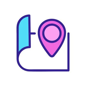 Travel map icon vector. Isolated contour symbol illustration Illustration