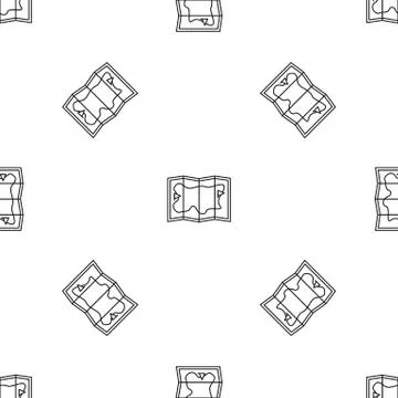 Travel map pattern seamless vector Stock Illustration