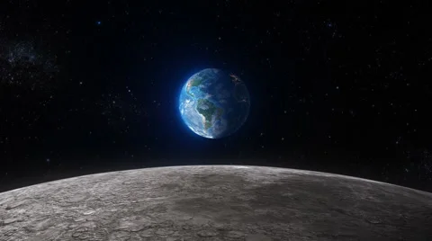 Travel from The Moon to Earth. New York. Stock Footage
