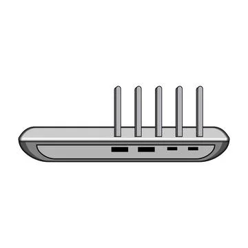 Travel multi device charging station cartoon vector illustration Stockillustratie