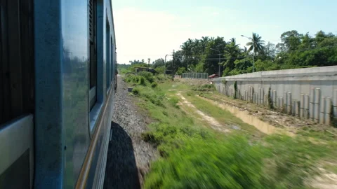 Travel by old-style train through rural Thailand Stock-Footage 265172862