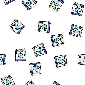 Travel or work schedule vector seamless pattern Stock Illustration