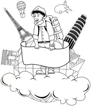 Travel over the world Stock Illustration