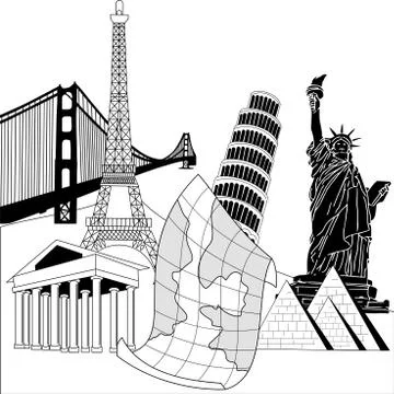 Travel over the world Stock Illustration