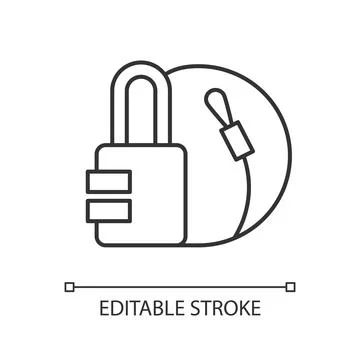 Travel padlock linear icon 스톡 일러스트