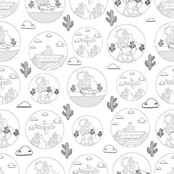 Travel pattern Stock Illustration