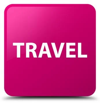 Travel pink square button Stock Illustration